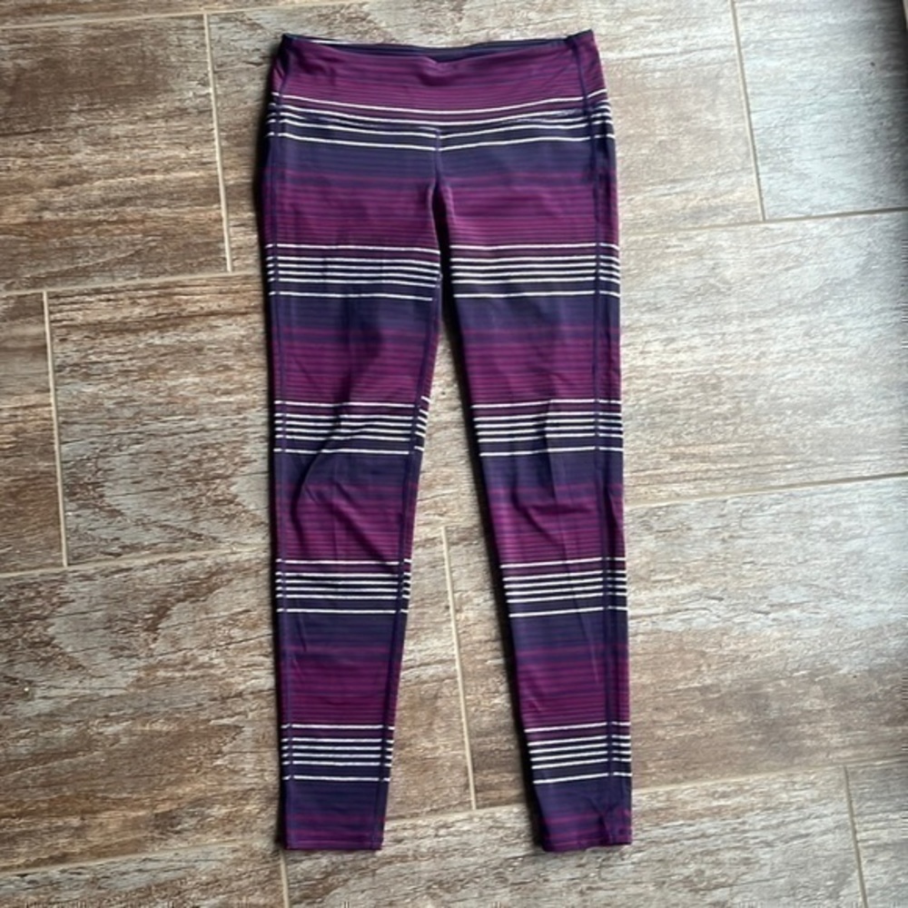 Athleta Leggings - Purple Stripe l Excellent Condition l Size Large